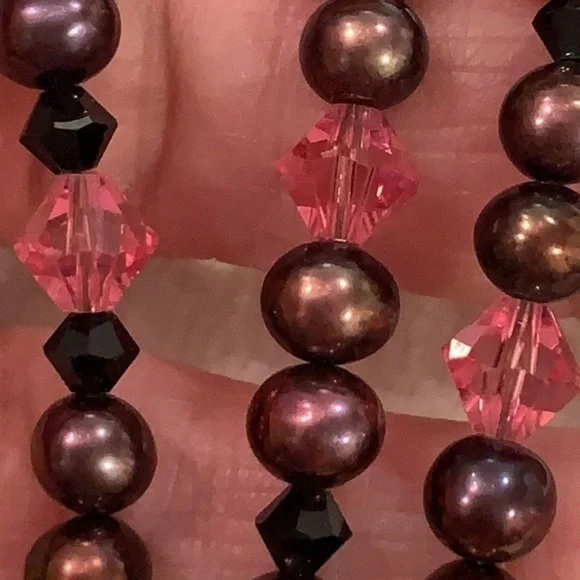 Sterling silver toggle clasp mother of Pearl shell pendant pearl necklace - Picture 10 of 12